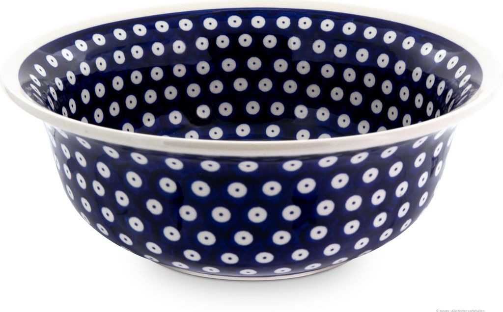 Original Bunzlauer Keramik 2 Liter Schüssel Schale Ø24,5 cm Rührschüssel Salatschüssel Beilagenschüssel Obstschale [Form 4] im Design 42