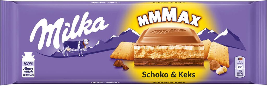Milka Mmmax Schoko & Keks, Milchschokolade, 300 g, Produktbild 