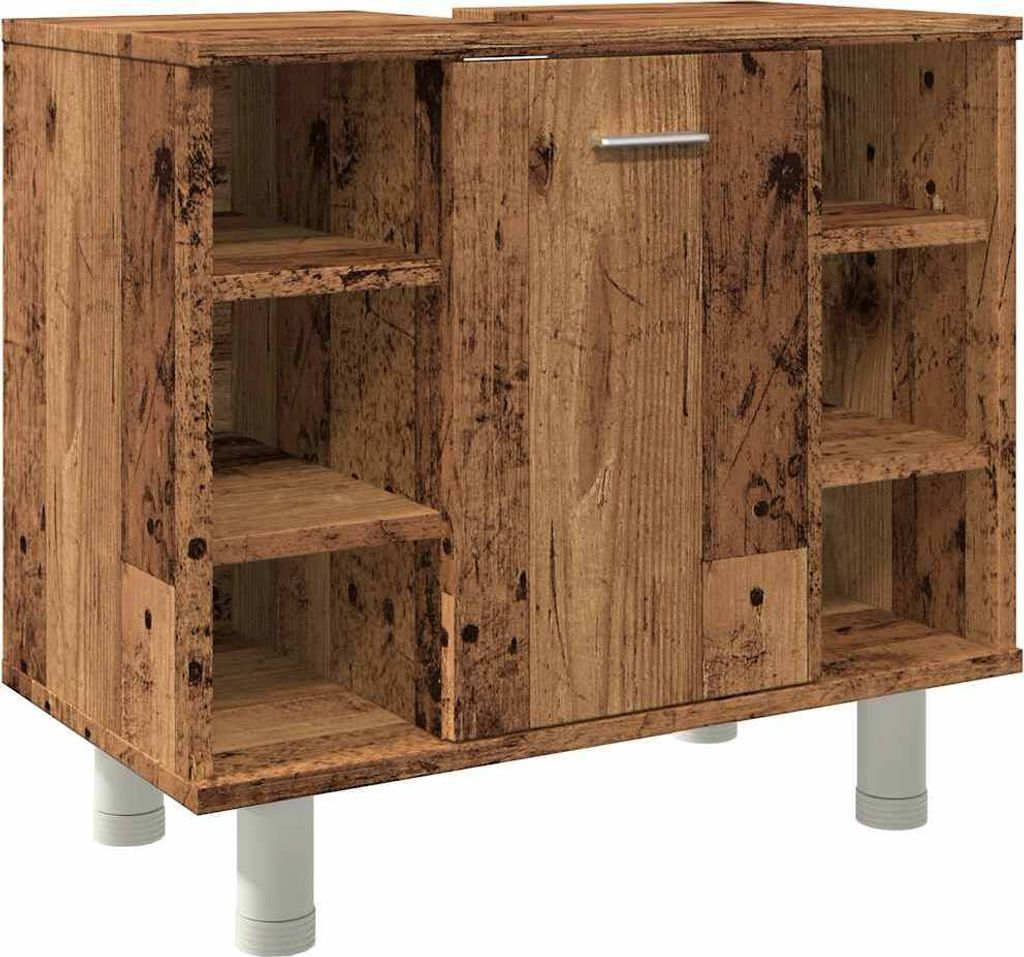 vidaXL Badschrank Altholz-Optik 60x32x53,5 cm Holzwerkstoff