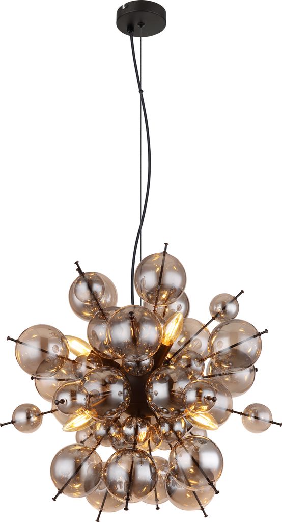 Globo Lighting|Hängeleuchte Metall schwarz matt, 6x E14