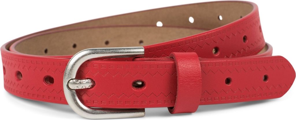 styleBREAKER Damen Leder Gürtel Unifarben mit Azteken Zacken Prägung und geprägtem Dorn, kürzbar 03010110