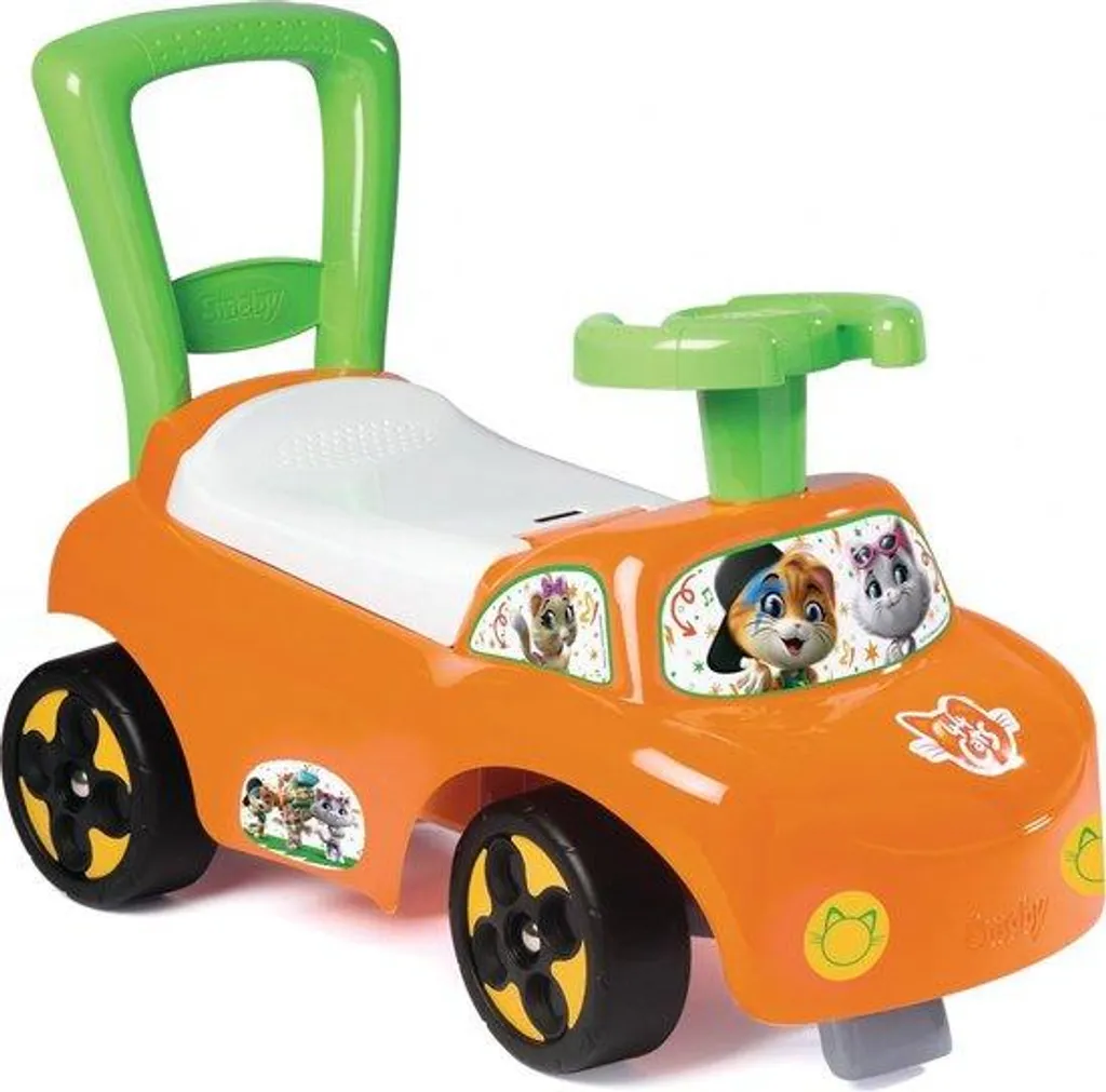 Porteur Enfant 44 Cats Smoby avec Système de Frein et Coffre à Jouets