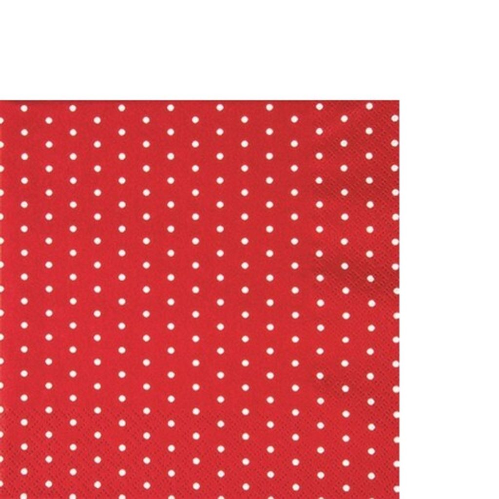 20 kleine Cocktailservietten Mini Dots red/white - Produktbild 