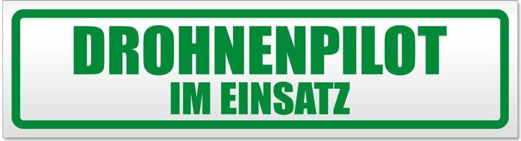 Kiwistar - Autoaufkleber - Grün - 20 x 5,3 cm - Drohnenpilot Im Einsatz - Hinweis Aufkleber Sticker für Auto, Kfz, Fahrrad, PKW, LKW