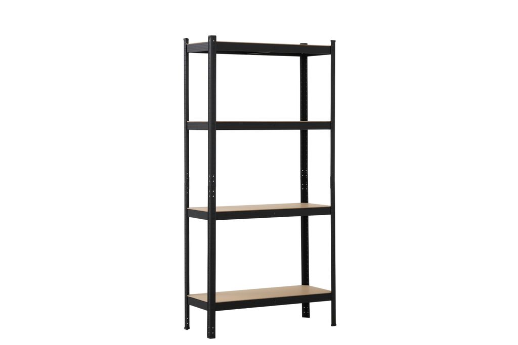 SCHULTE Regalwelt Schwerlastregal mit 4 MDF-Böden, 180x90x35 cm (HxBxT), 120 Kg Traglast pro Boden, schwarz