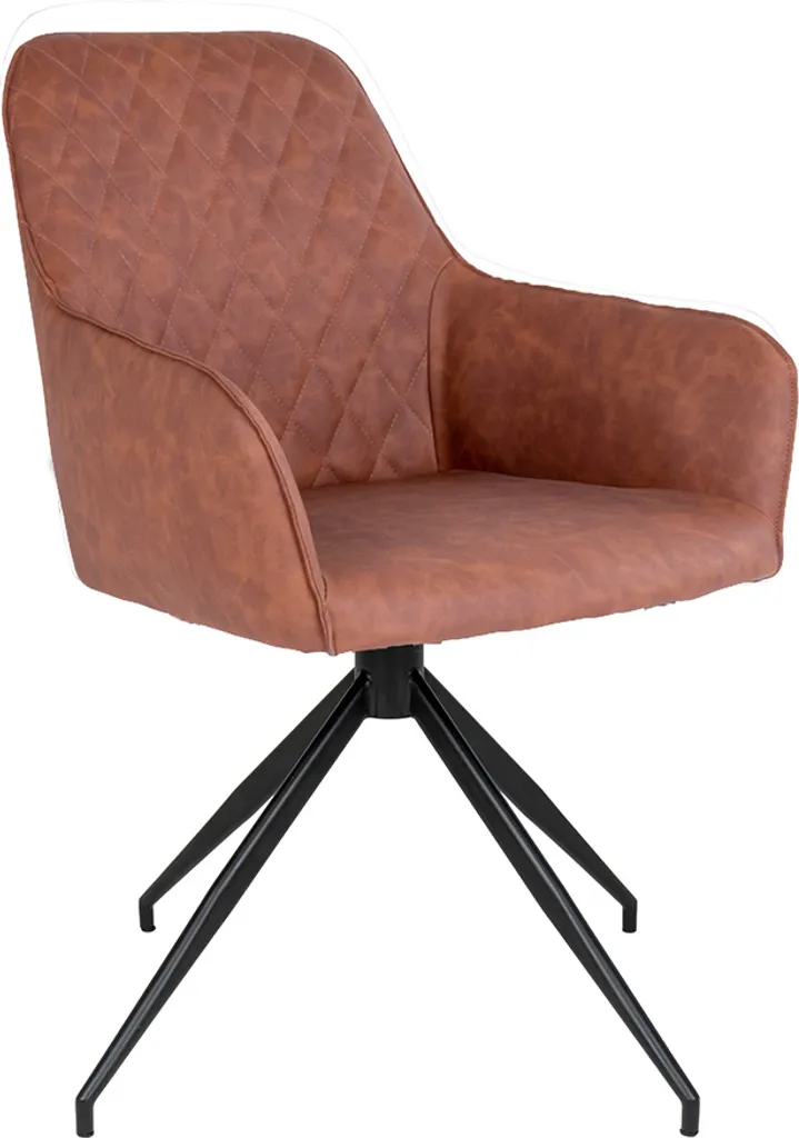 Chaise pivotante Floki Cognac idéale pour salle à manger ou bureau