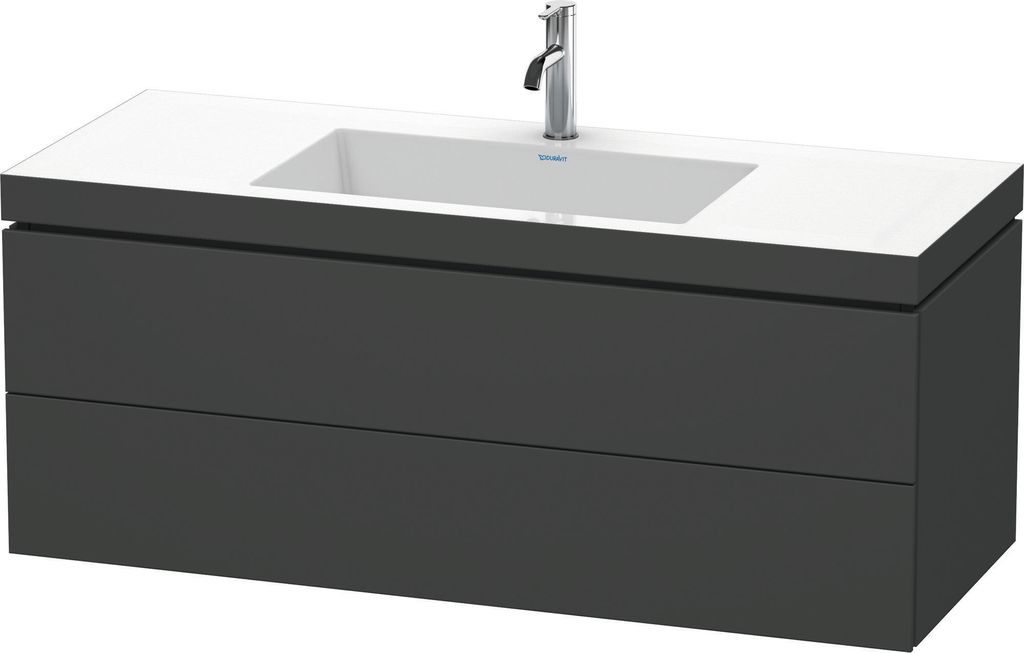 Duravit L-Cube c-bonded Set wandhängend, 2 Schubkästen, ohne Überlauf, 1 Hahnloch, 1200x500x480mm, LC6929O4949