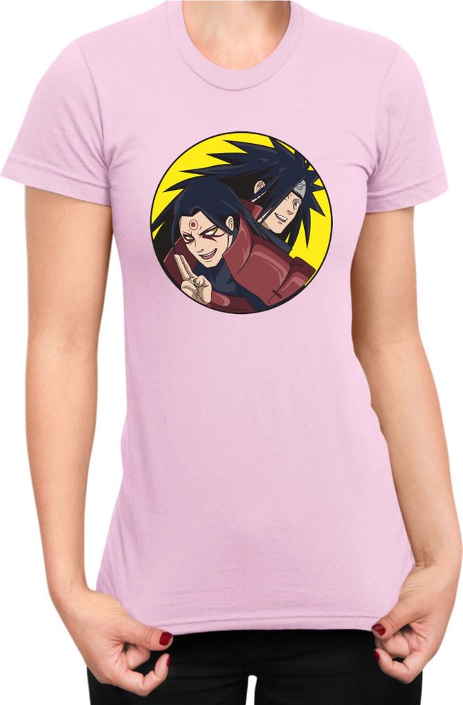 Damen T-Shirt Naruto Madara Vs Hashirama, Lady S / Hellrosa