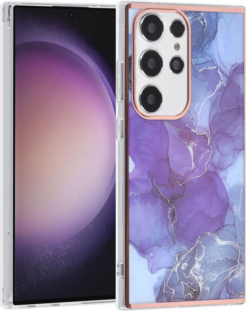UNIQ Accessory Galaxy S24 Ultra Backcover hoesje - Marble Purple