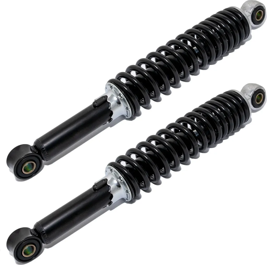 Amortisseurs 320mm noirs avec ressorts progressifs pour confort moto