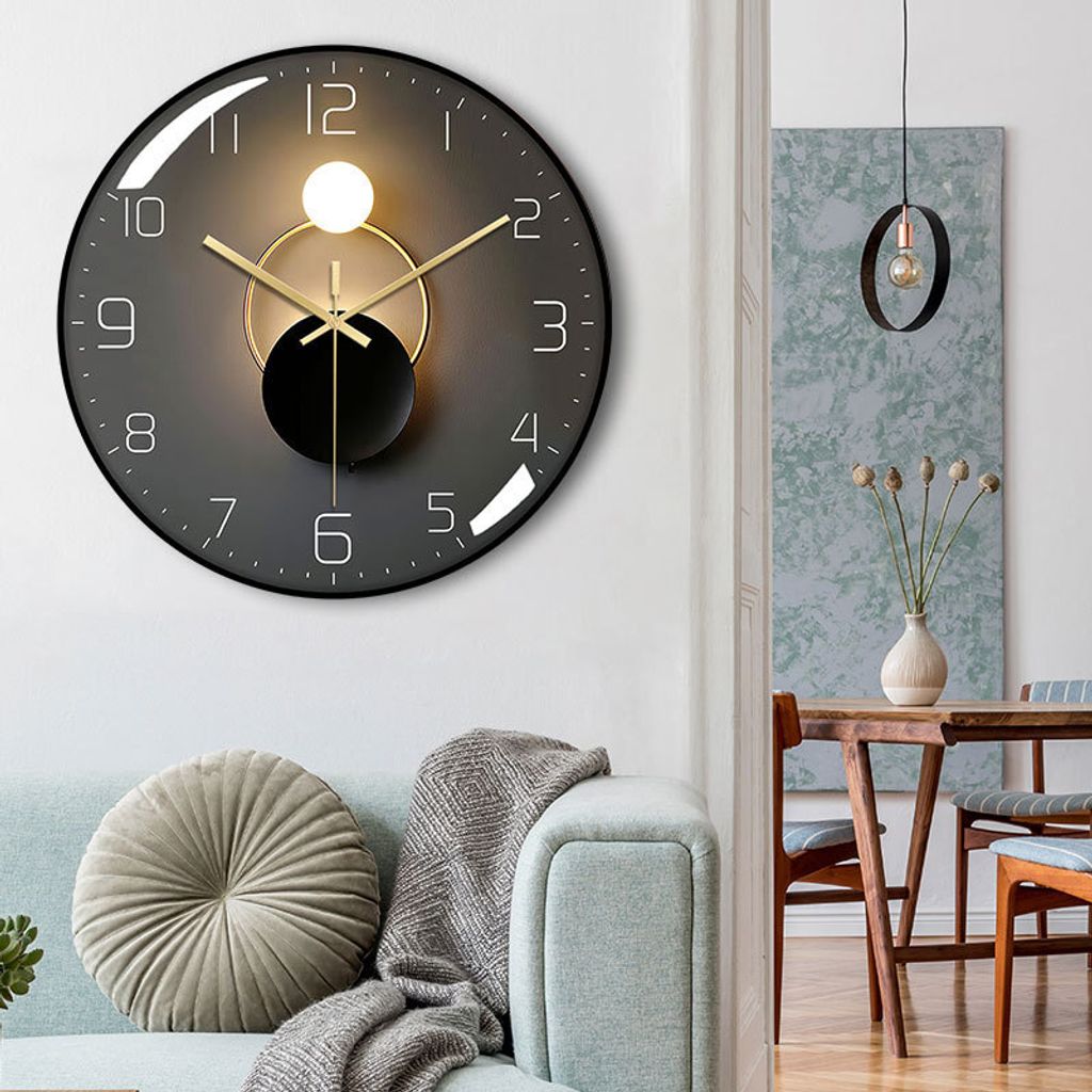Leuchtende Wanduhr - Funkgesteuert - 4 blaue LEDs - Produktbild 