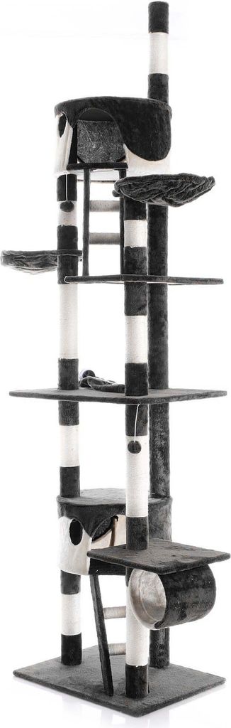 Wiltec Kratzbaum 240-260 cm schwarz/weiß, Katzenkratzbaum Produktbild 2