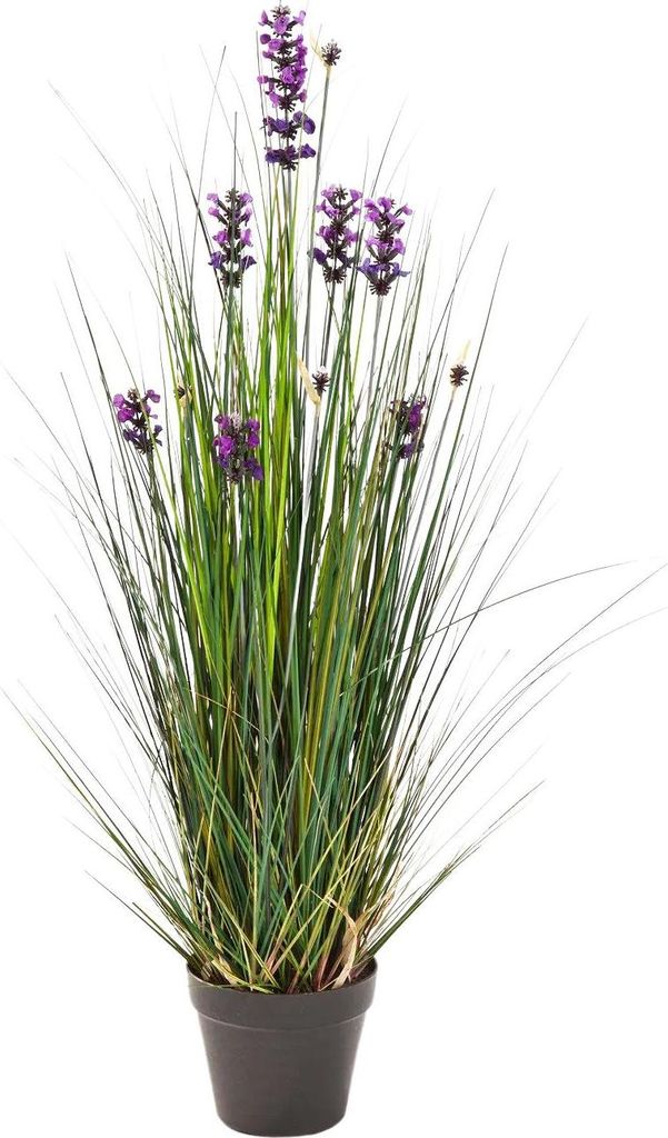 aplanta Künstlicher Lavendel - Milly | 90 cm, für drinnen, Kunstpflanze, wie echt, Allergiker geeignet, pflanzliche Dekoration Praxis, Office & W...