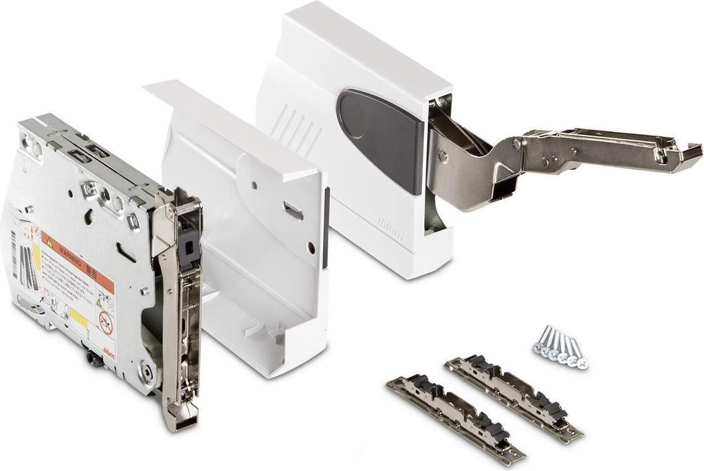 Blum Klappenbeschlag AVENTOS HK 20K2900 (LF 3200 - 9000) mit Blumotion für Hochklappen Öffnungswinkel 100° inkl. Abdeckkappen grau und Frontbefe...