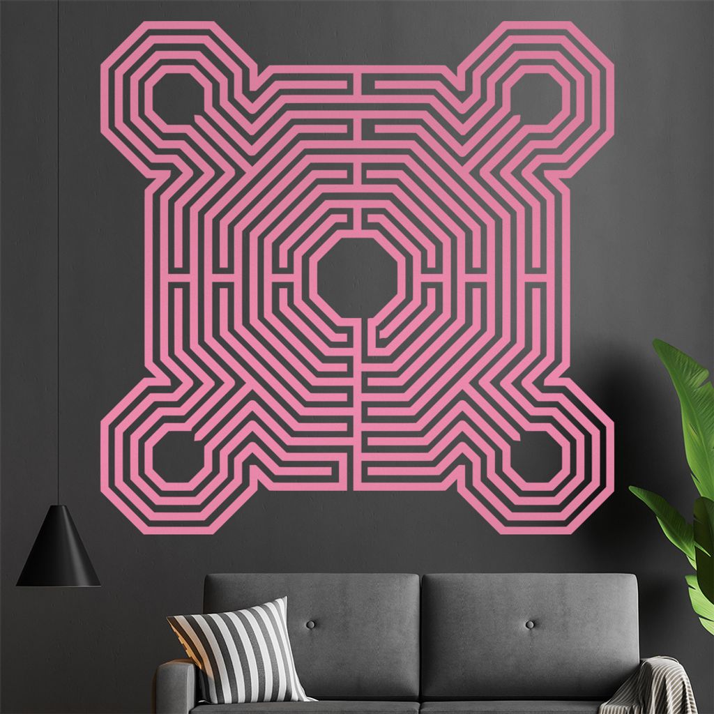 Labyrinth von Reims Wandtattoo in 6 Größen - Wandaufkleber Wall Sticker - Dekoration, Küche, Wohnzimmer, Schlafzimmer, Badezimmer