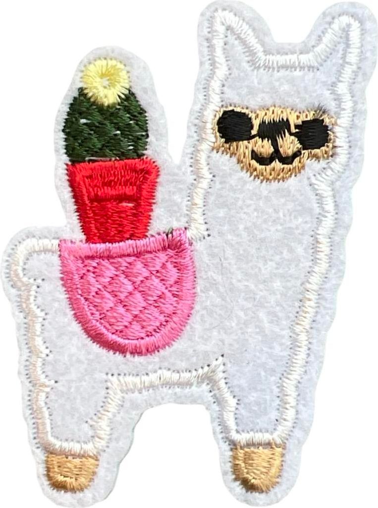 Alpaka-Lama-Kaktus-Emblem-Aufnäher zum Aufbügeln
