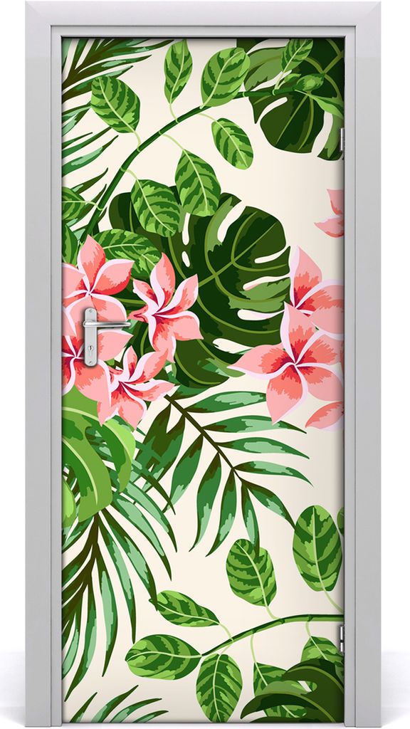 Tulup Türaufkleber 85x205 cm Dekorative Aufkleber Selbstklebend Wasserdichte Tapete Abnehmbar Schlafzimmer Wohnzimmer Wohnkultur - Hawaii Blumen
