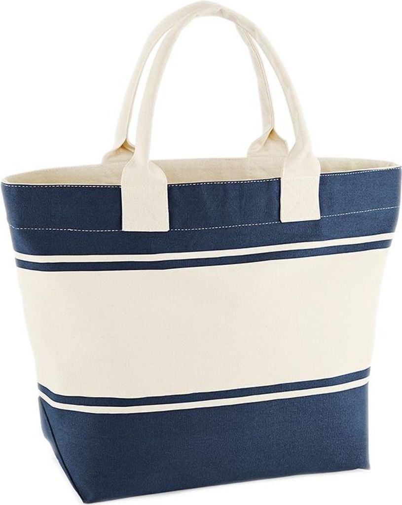 Quadra - Damen Decktasche, Canvas PC3795 (Einheitsgröße) (Marineblau/Naturweiß)