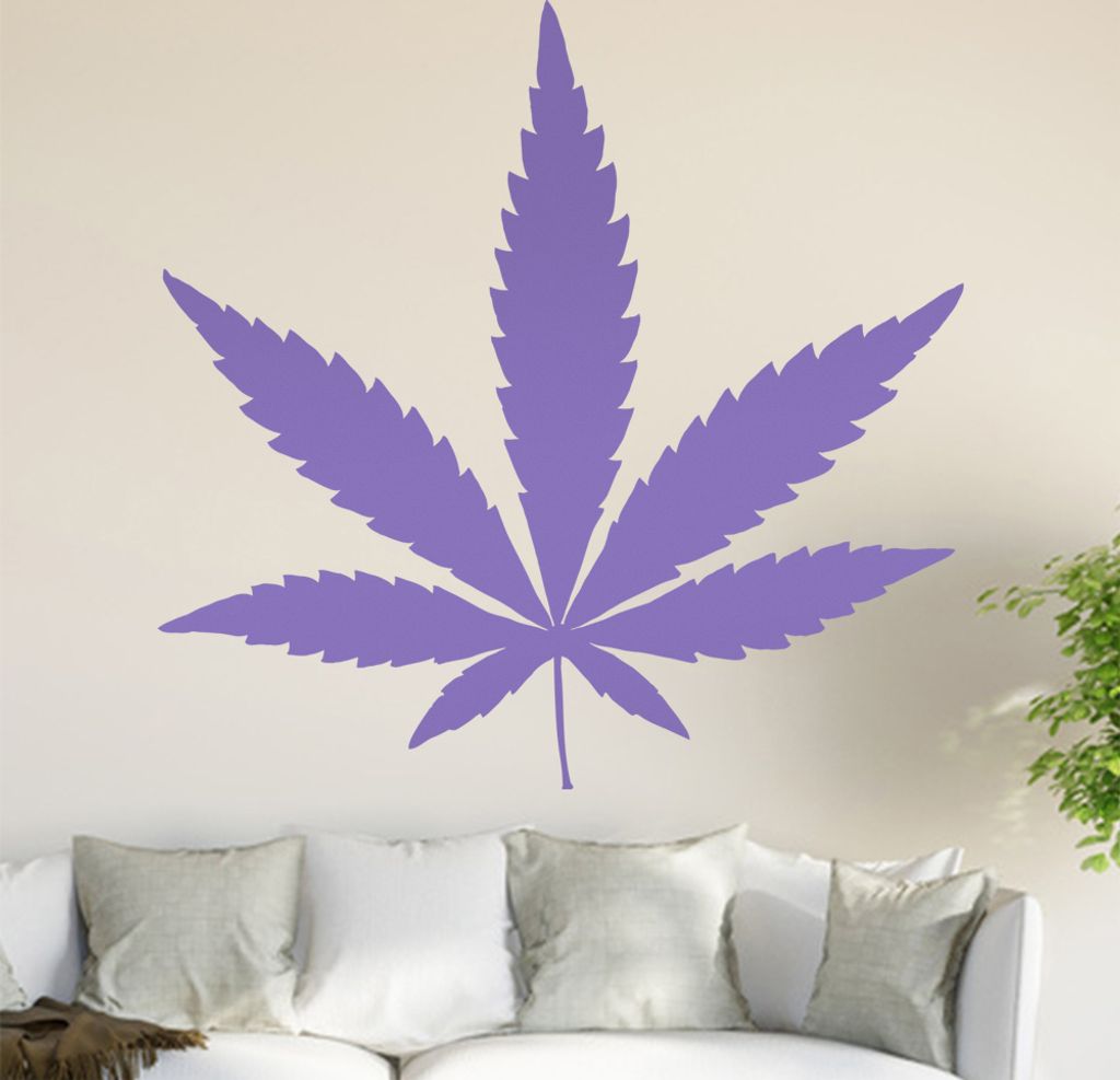 Hanf - Cannabis Wandtattoo in 6 Größen - Wandaufkleber Wall Sticker - Dekoration, Küche, Wohnzimmer, Schlafzimmer, Badezimmer