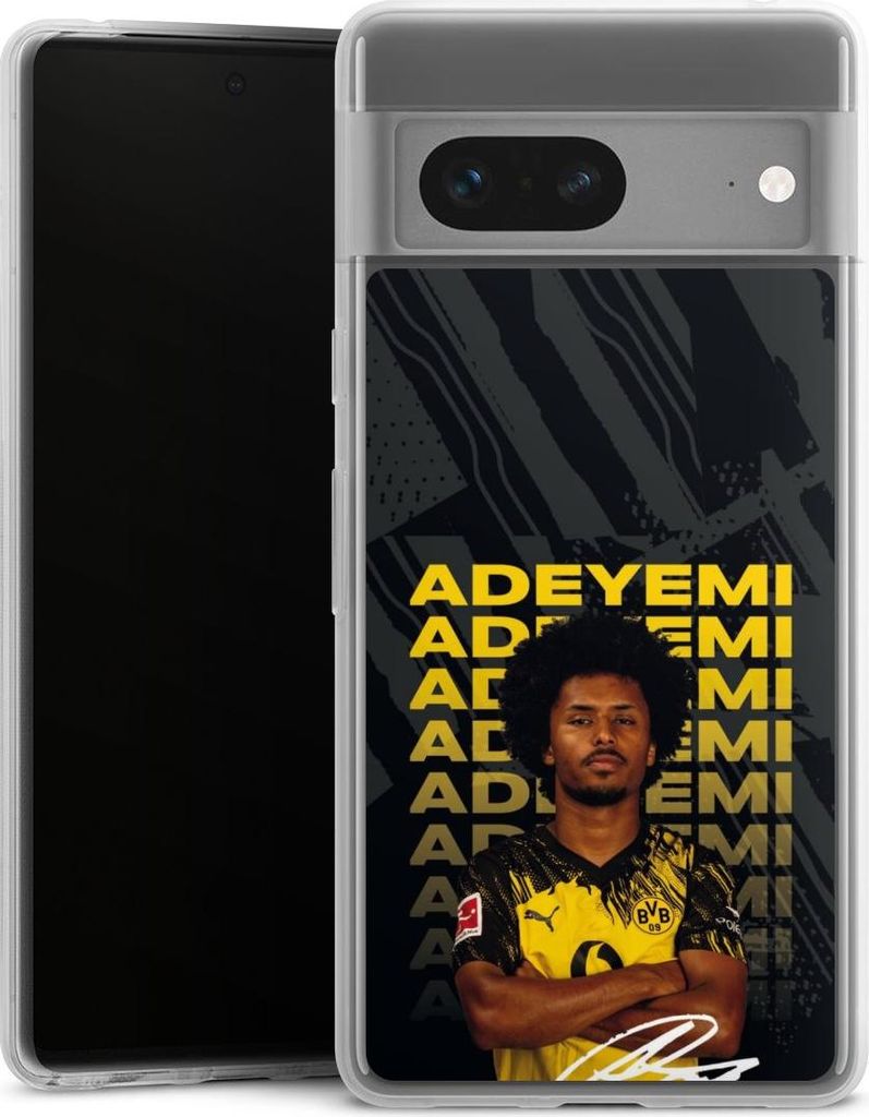 DeinDesign Slim Hülle für Google Pixel 7 Silikon Case Ultra Dünn Handyhülle BVB Borussia Dortmund Karim Adeyemi