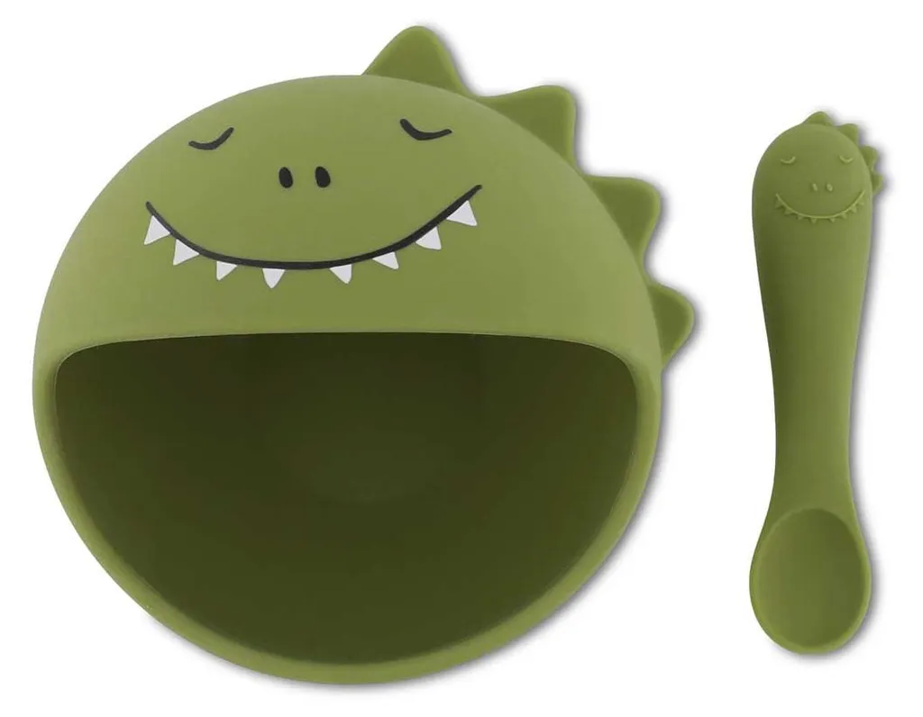 Set de table ventouse Mr. Dino Trixie Baby silicone souple et sûr