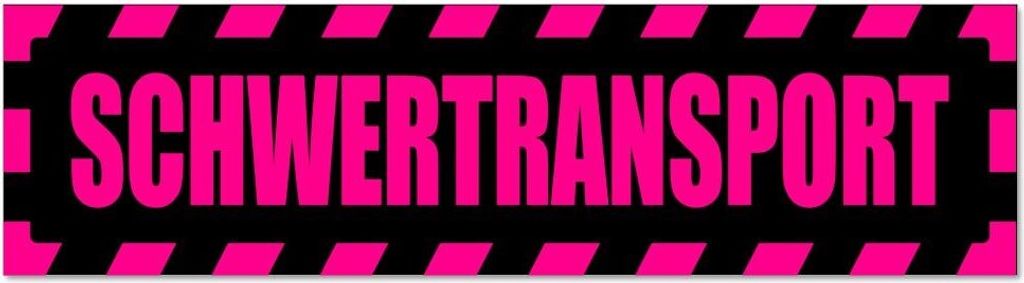 Kiwistar - Autoaufkleber - Pink - Schwarz - 30 x 8 cm - Schwertransport gestreift - Hinweis Aufkleber Sticker für Auto, Kfz, Fahrrad, PKW, LKW