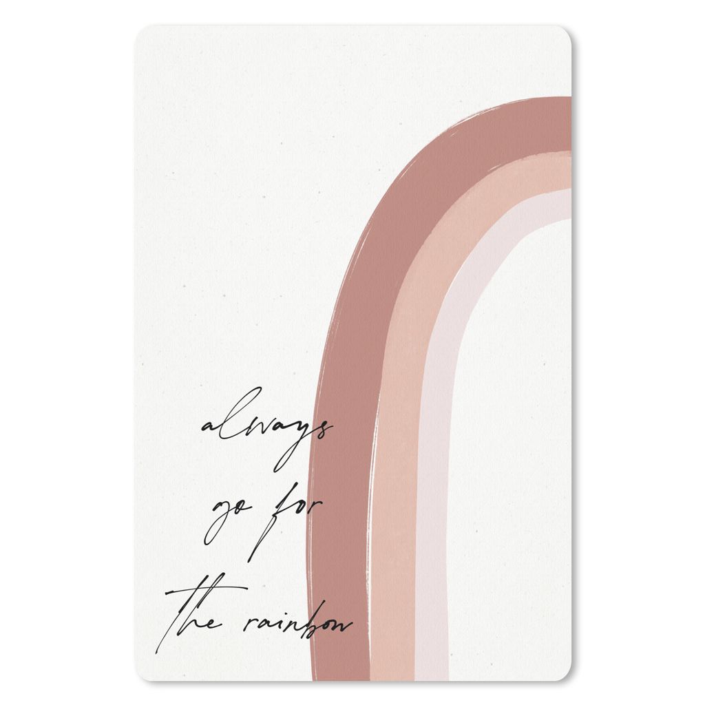 MuchoWow Mauspad Mousepad Regenbogen - Immer auf den Regenbogen zugehen - Zitate - Text 18x27 cm - Mousepads - Maus Mat - Pad - Mausunterlage