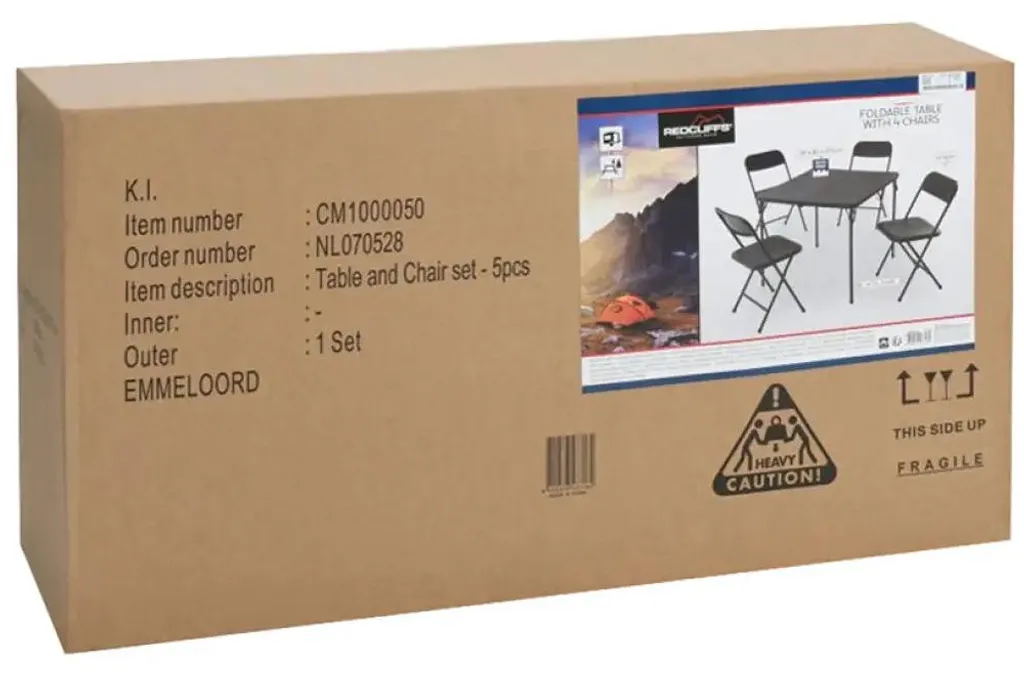 Ensemble Table Pliante 4 Chaises Redcliffs - Portable et Compacte