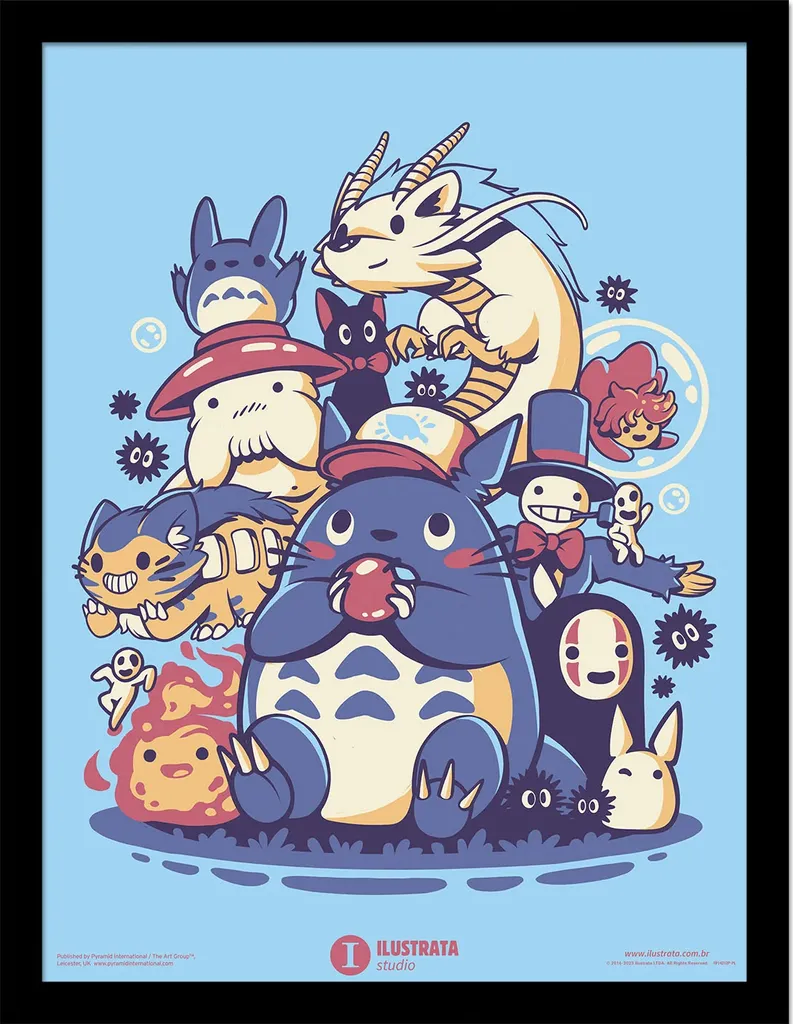 Poster Cameretta Ilustrata Creature e Amici 40x30 cm con Cornice