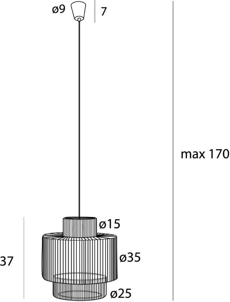 Suspension design en papier blanc Maxlight LABRIZ hauteur 165 cm E27 - 3