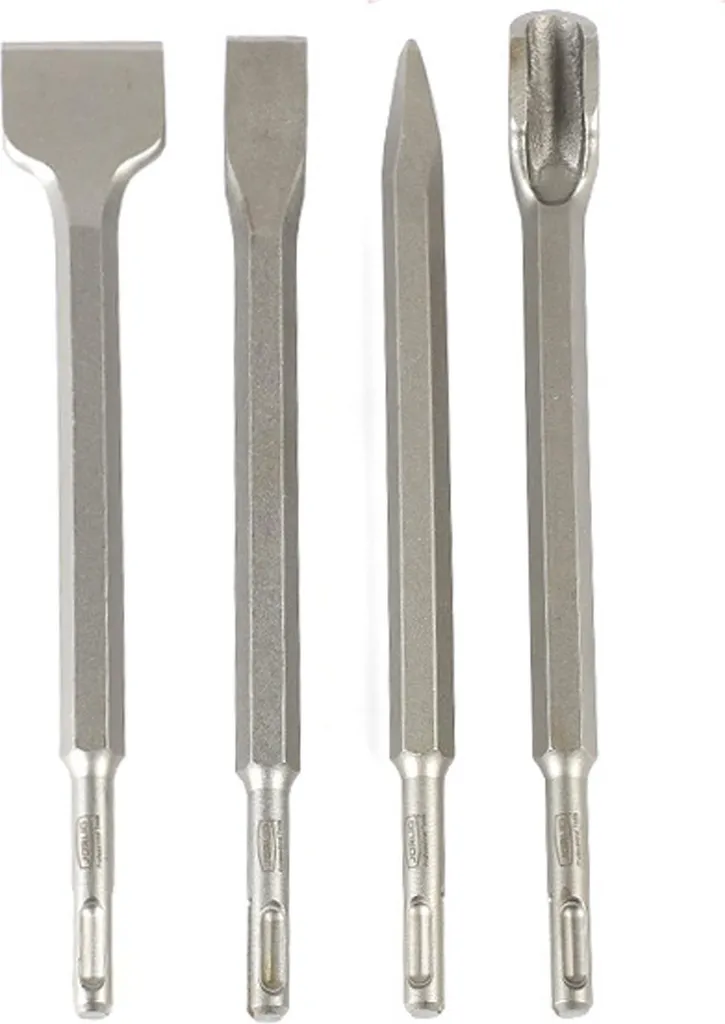 Jeu de 4 Burins et Forets SDS Plus pour Marteau Perforateur Électrique