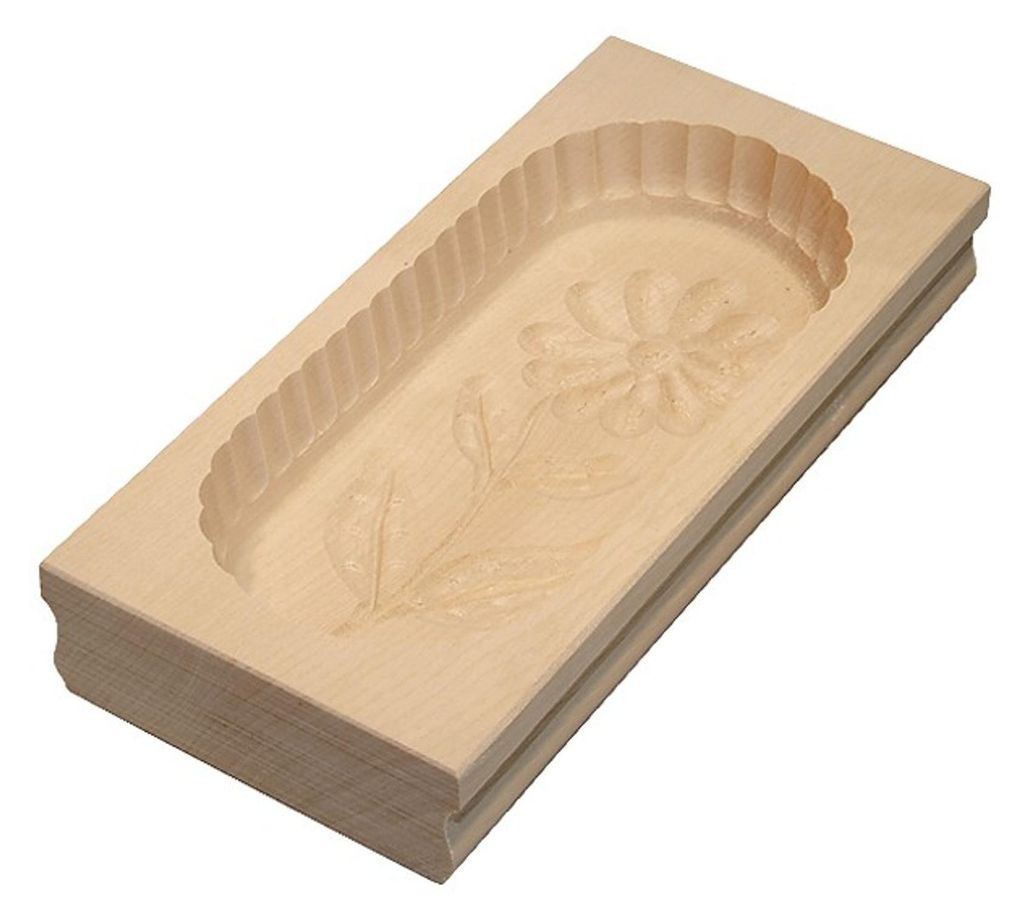 Butterform, eckig, 125 Gramm, Margerite aus Holz 14 cm Produktbild 