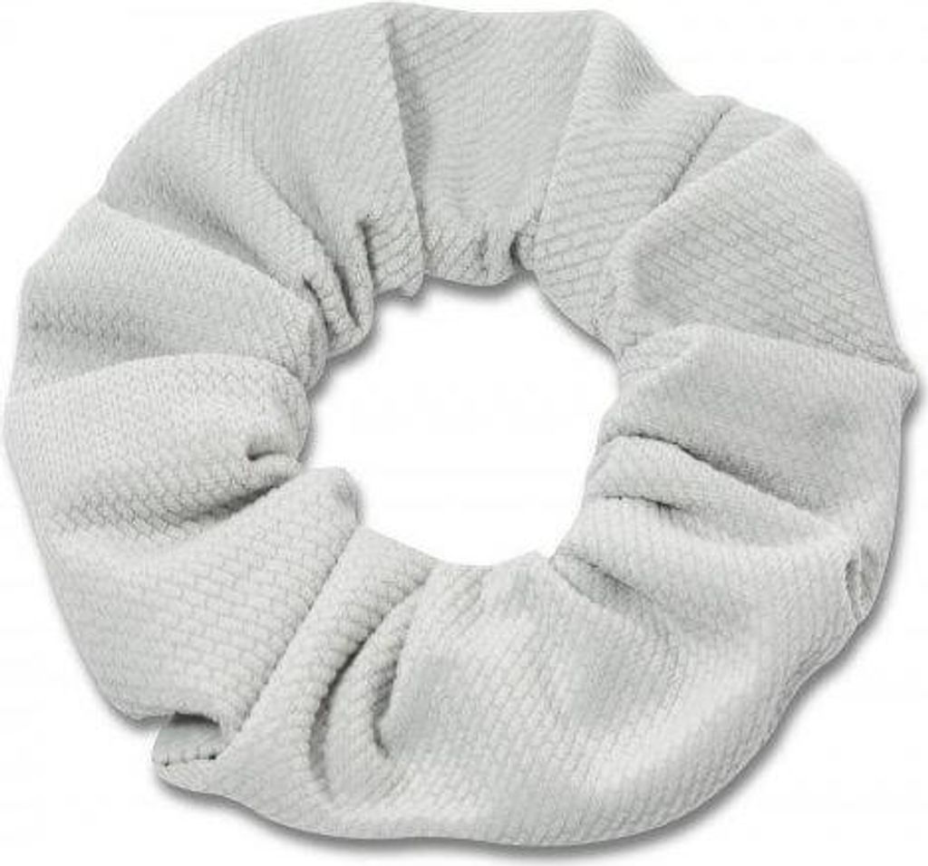 Haargummi aus Samt, Grau, 13 cm Breite, handgenäht, Produktbild 