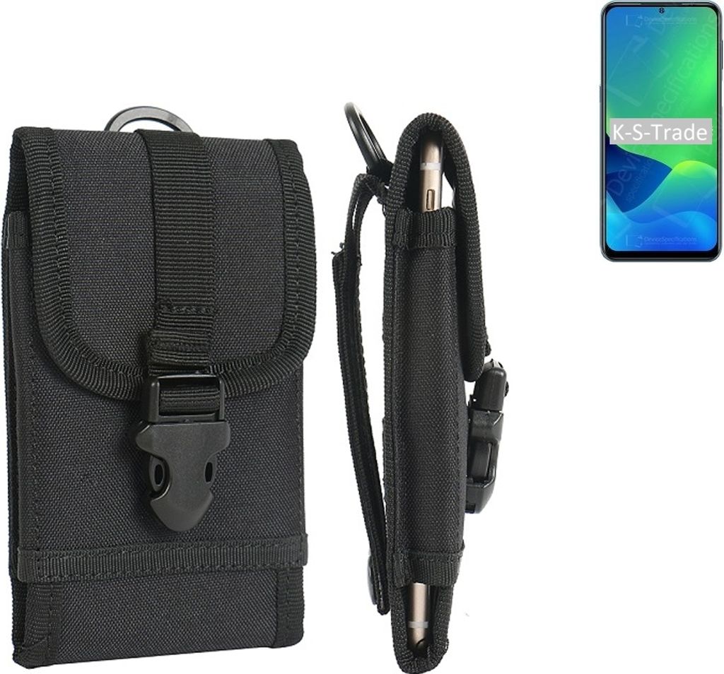 K-S-Trade Holster Handy Hülle kompatibel mit Ulefone Note 13P Holster Handytasche Gürtel Tasche Schutz Hülle Robust Outdoor schwarz