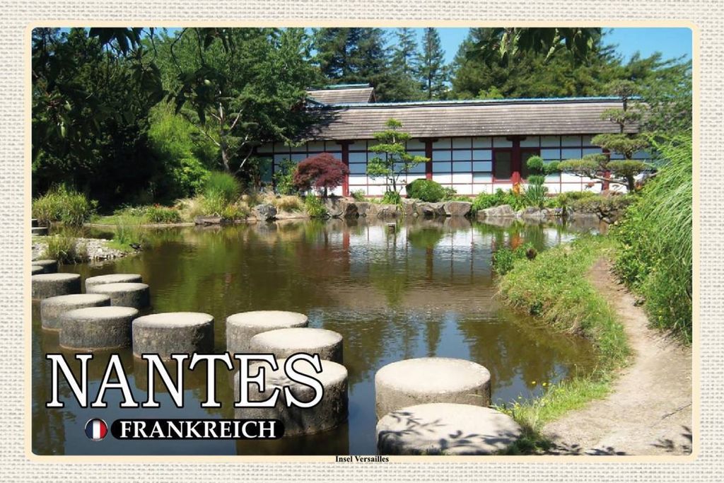 vianmo Holzschild 12x18 cm Nantes Frankreich Insel Versailles