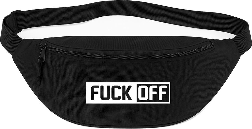 Huuraa Bauchtasche Fuck Off Schriftzug 2,5 Liter Black Polyester Crossbody Bag Geschenkidee