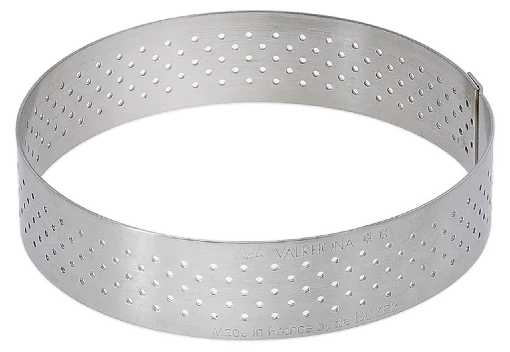 De Buyer - Runder Tortenring VALHORNA aus perforiertem Edelstahl - Durchmesser 18,5 cm, Höhe 2 - 3099.06, Silber