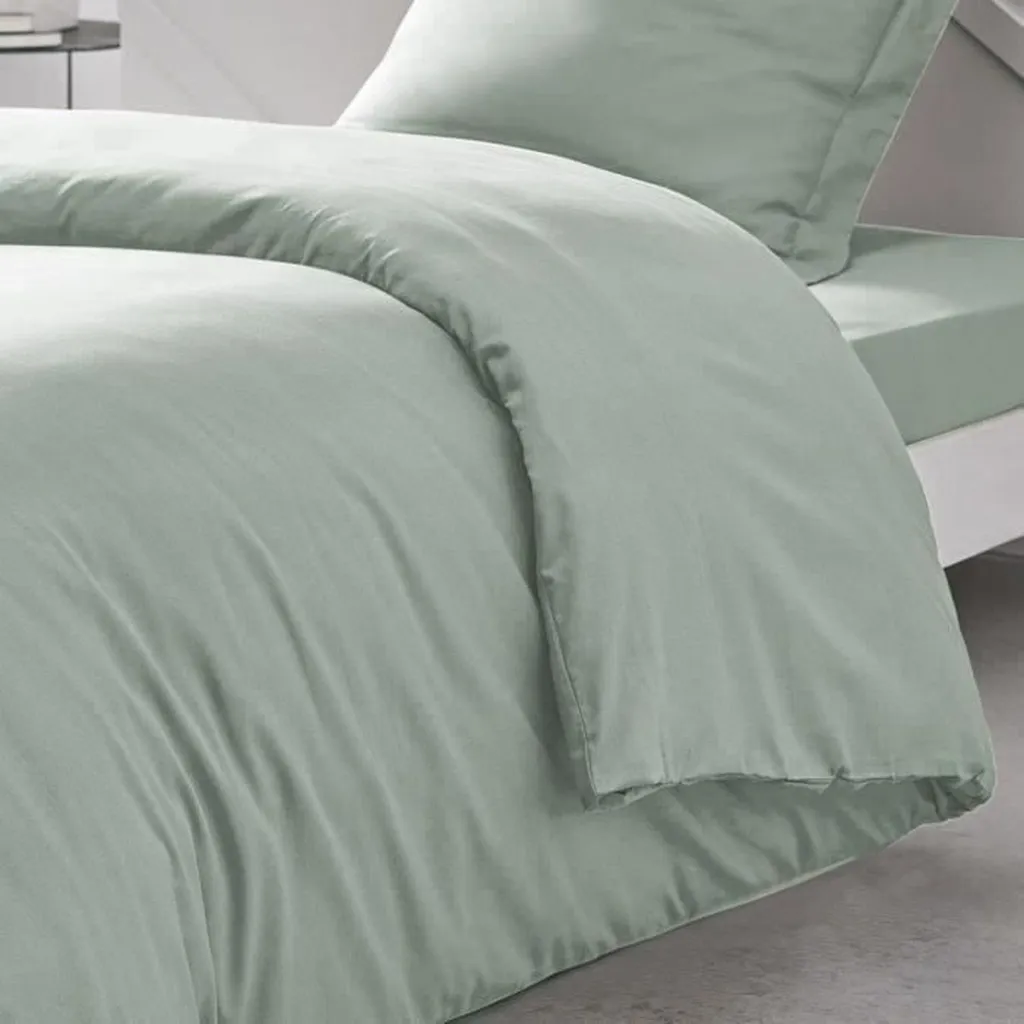 Linge de Lit Vert Pastel 140x200 cm, Housse Couette Coton Today