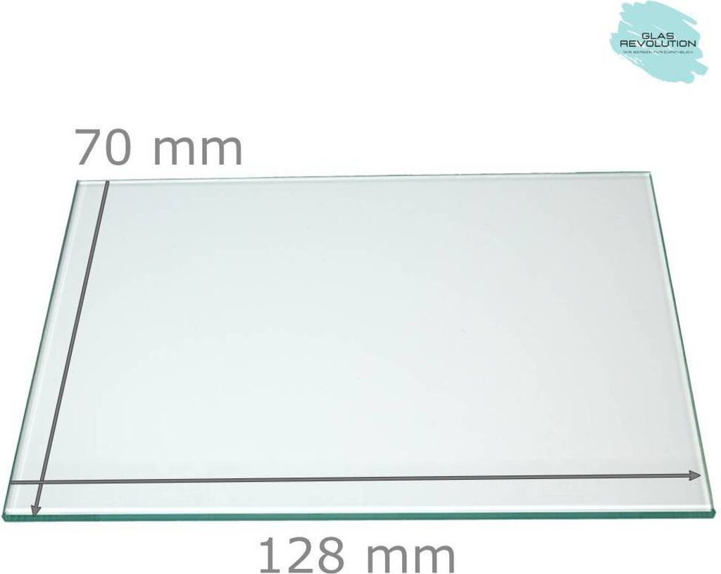 Ersatzglas für Grablaterne | Grablicht - Klarglas - nach Wunschmaß - 128 mm x 70 mm