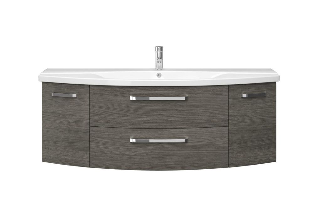 Pelipal Serie 4010 Waschtisch mit Unterschrank 4010.1400019 Graphit Str. quer 144 cm