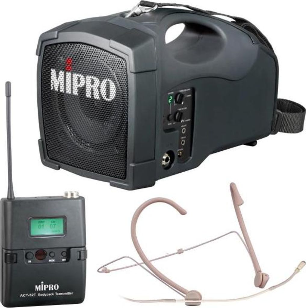Głośnik mobilny Mipro MA-101B z nadajnikiem radiowym i Zdjęcie produktu 