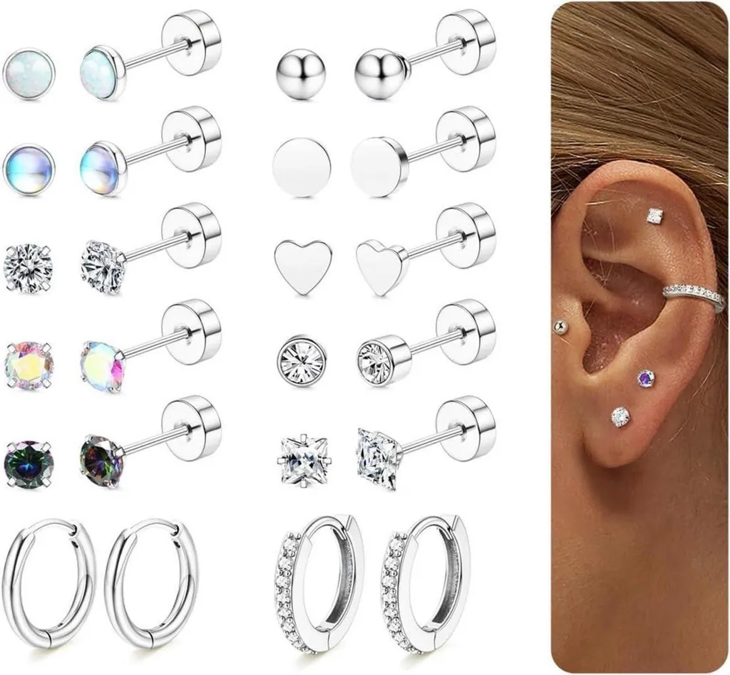 Set Orecchini Anallergici Argento e Oro - Per Orecchie Sensibili