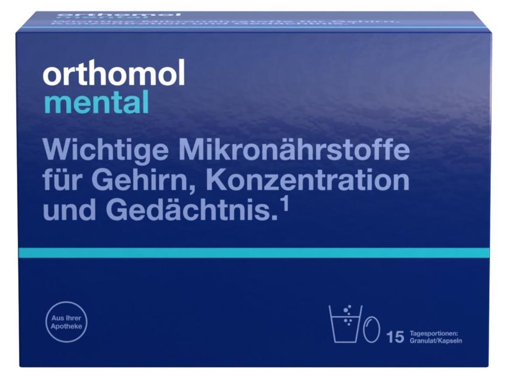 Orthomol Mental - pour le cerveau, la concentration et la Image du produit 