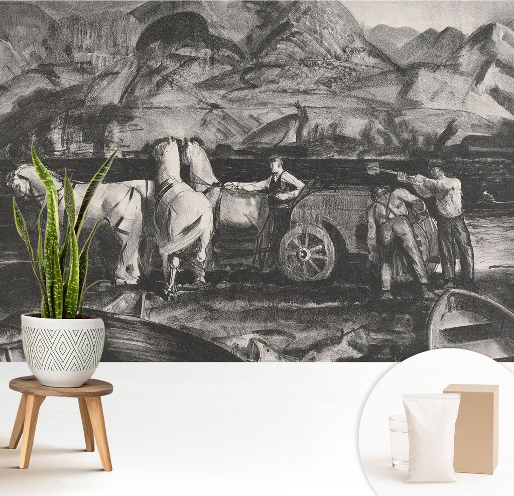 Fototapete - 208x146 cm - Tapete - Wandtapete - Wandbilder - Dekofolie - Tapete Folie - Wand - Dekoration - Wohnzimmer - Dorfszene