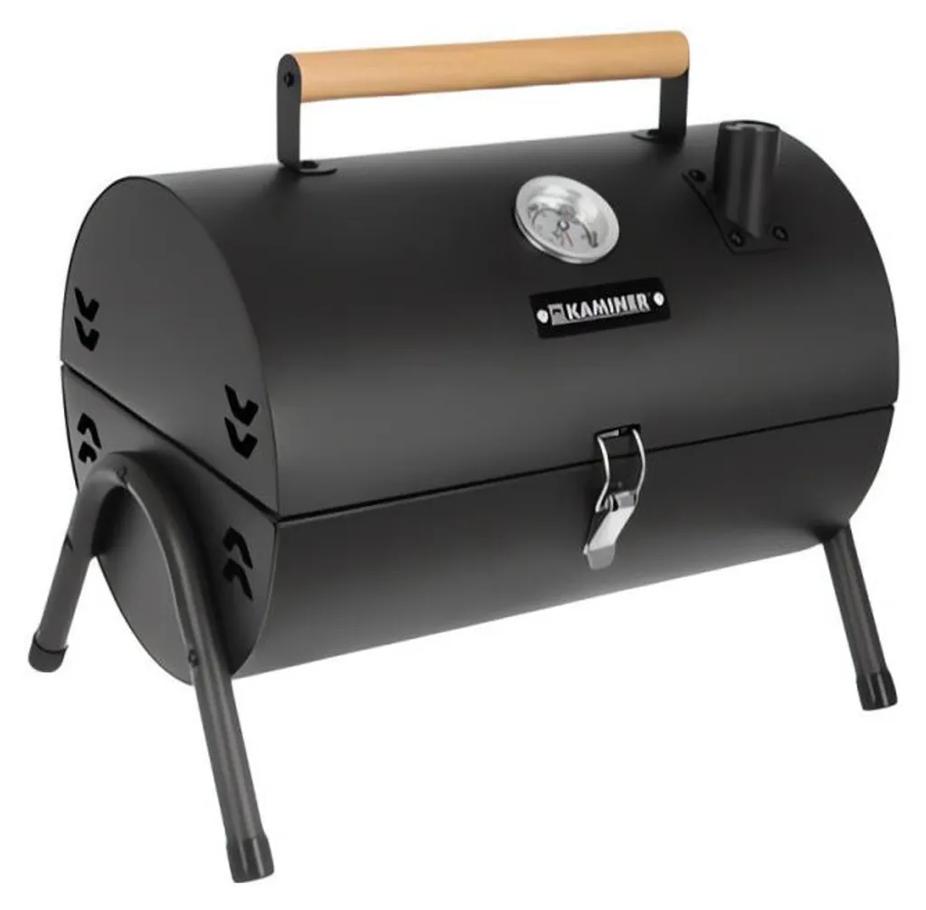 Barbecue charbon Kaminer 27322 - Double grille et thermomètre 38x30x40cm