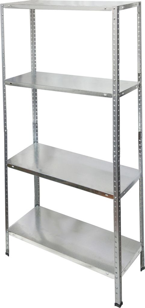 Scaffale in acciaio zincato con 4 ripiani, 150 x 75 x 30 Immagine del prodotto 