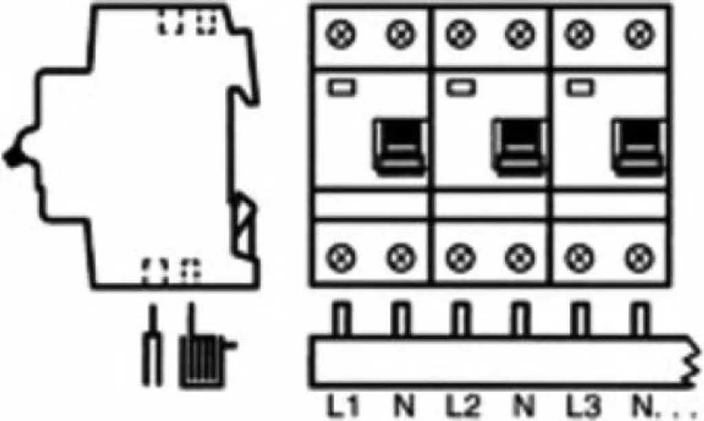 Peigne de raccordement tétrapolaire 10mm² Rail PS4/58N