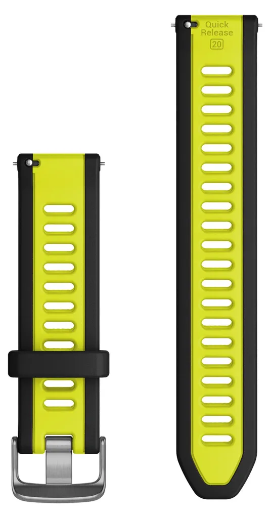 Bracelet à échange rapide 20 mm Noir et Amp Yellow pour montre de sport