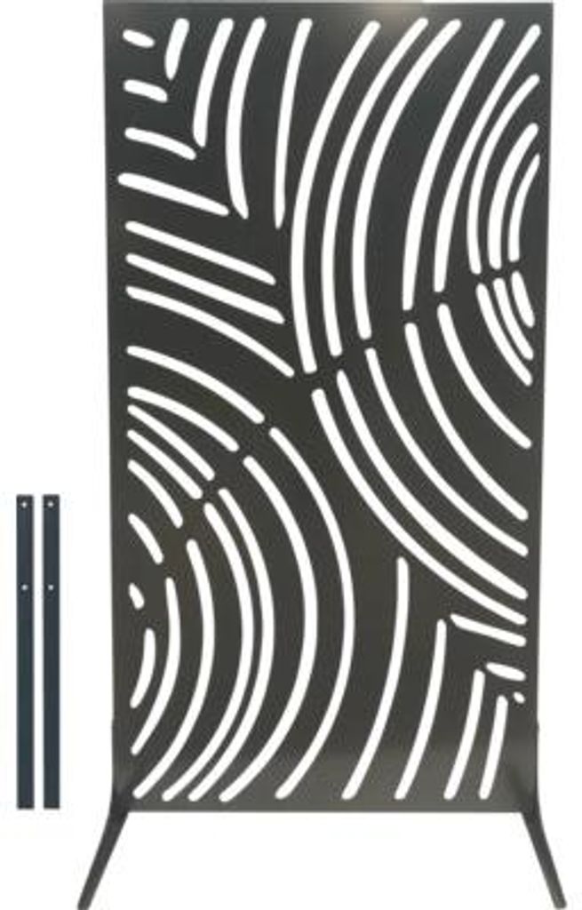 Sichtschutzwand floraworld Wellen 2 90 x 180 cm anthrazit Produktbild 