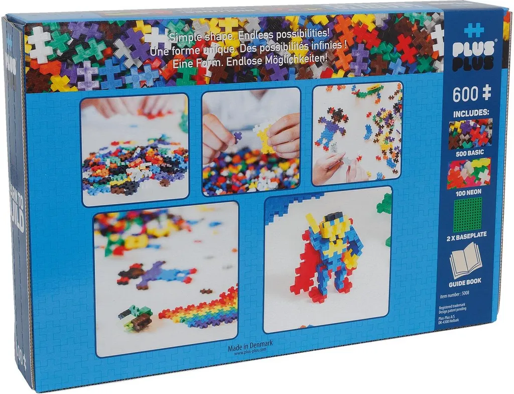 Plus-Plus Mini Basic 600 Learn to Build - Briques Néon Multicolores